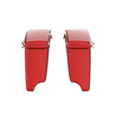 HR3 Wicked Red Denim CVO Stretched Saddlebags with Speaker Lids For 14-23 Harley Touring